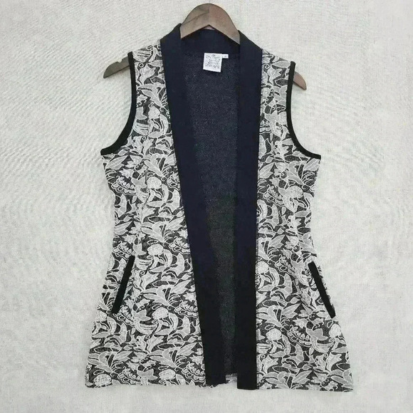 Parsley & Sage Floral Paisley Open Front Vest Cardigan Women's Size S 9311P - Picture 1 of 7